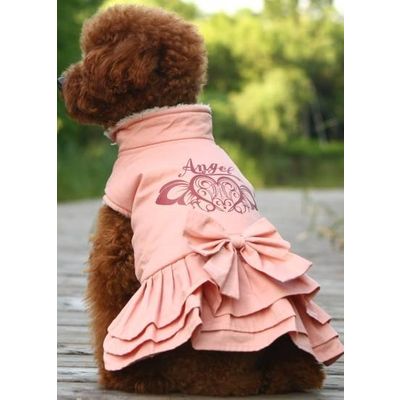 Dog clothes dog winter padded dress