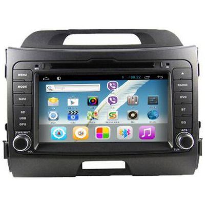 Rungrace Quad Core 16GB Android 4.4.4 Double DIN Car Stereo with DVD GPS Navigation Radio for KIA Sp