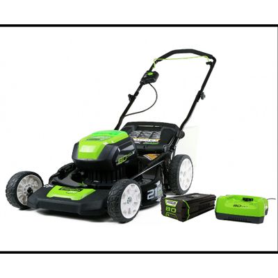Greenworks Pro GLM801602 80V 21-Inch Lawn Mower - 4Ah Battery And Charger Includ