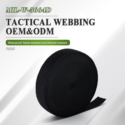 Custom Black Green Polyester Nylon 5664D Mil Spec Tape Tactical Elastic strap Webbing