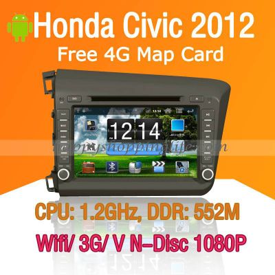 Android Car DVD Player for Honda Civic 2012 Navigation Wifi 3G