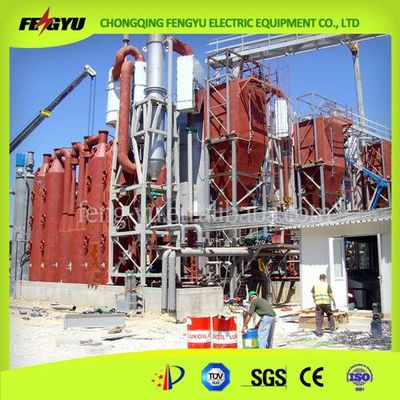 Woodchips biomass gasifier converting woodchips into electric power