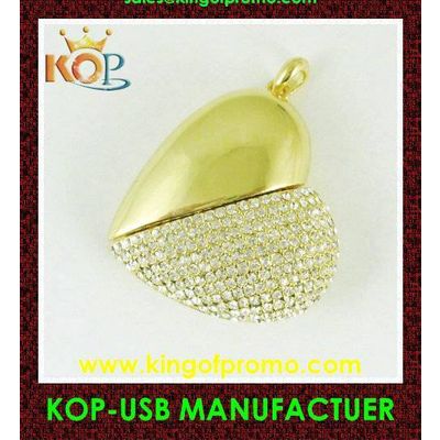 golden heart jewelry usb flash disk