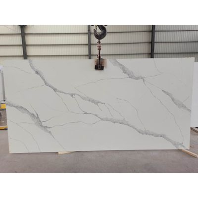 3116 four seasons super jumbo calacatta white quartz stone countertop slabs wholesale