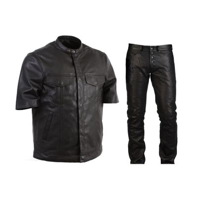 Custom Men's Leather Shirt and Pant made with Cow-Hide Leather