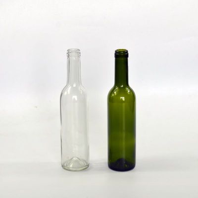 flint and green color glass wine bottle 375ml