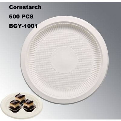BGY-1001 Cornstarch tableware eco-friendly disposable plate