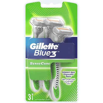 Mens Gillette Blue 3 Sense Care 16 Pack Razor Disposable Blades Shaving in bulk For Sale