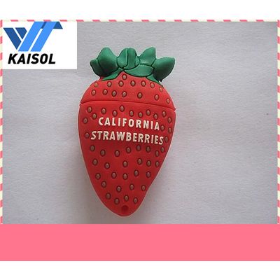 PVC Strawberry Shaped USB Flash Drives Stick Memory Mobile Phone Accessories Pendrive