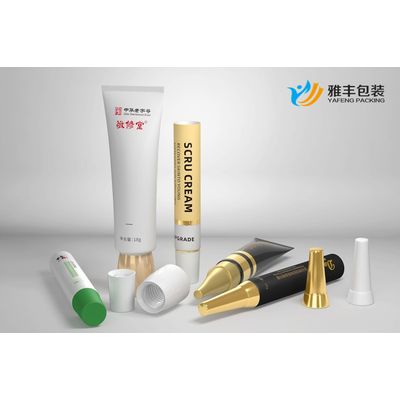 Wholesale Empty White Plastic PE Cosmetic Squeeze Printing Tube with Flip Top Cover for Face Clean