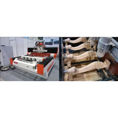 Professional 4 axis wood cnc router machine with multi head