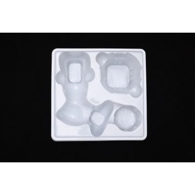 PET white plastic blister trays for gifts blister packaging trays thickness 0.8mm