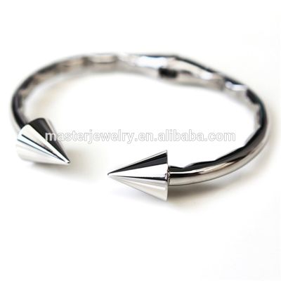 Wholesale Manufacturer Steel Metal Plated Gold Silver Spike Cuff Bangle Bracelet