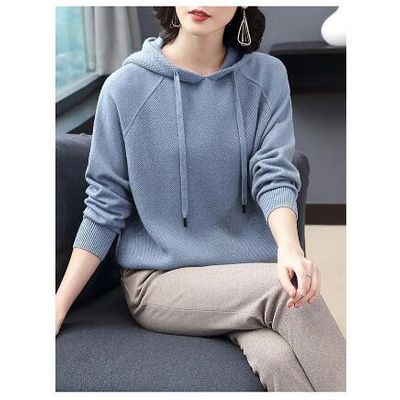 Ladies' hooded cashmere sweaters