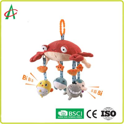 Creative Stroller Hanging Toy and Cartoon Crab Stuffed Toy for Baby's Gift