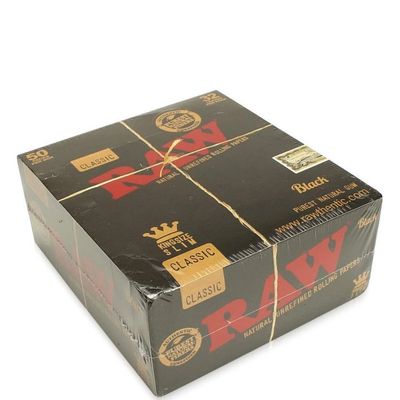 WHOLESALE RAW BLACK CLASSIC KNG SIZE SLIM ROLLING PAPER SMOKING ROLLING PAPER
