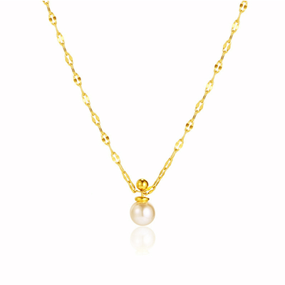 Women Charm Gold plated Stainless Steel Pearl Pendant