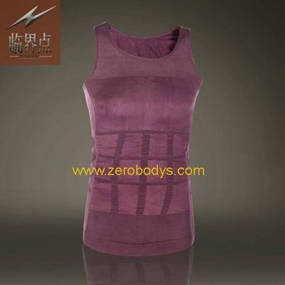 ZeroBodys Mens Body Shaper Singlet (Purple M)