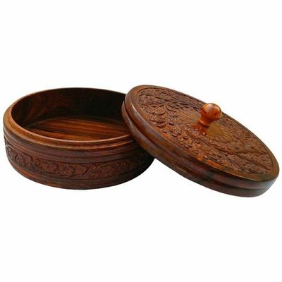 Wood Floral; Wood Chapati Box