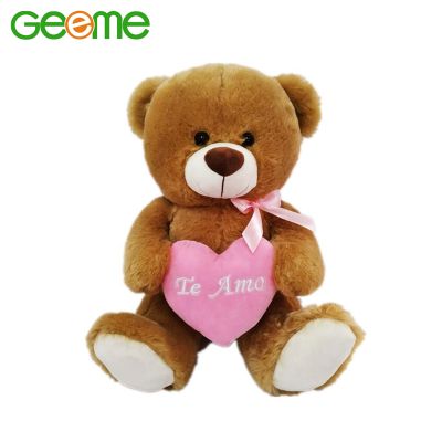 JM9155 Stuffed 40cm Plush Toy Teddy Bear with Heart