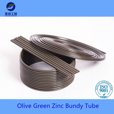 double wall olive green coated bundy pipe for auto brake system