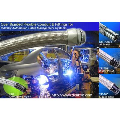 Over Braided Flexible Conduit & Fittings For Industry Automation Cable Management