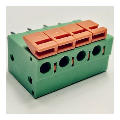 Termainal Block connector,5.0mm-5.08mm,4ways,green+red color