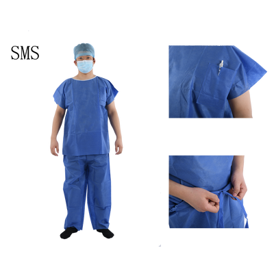 Disposable Medical Non Woven SMS Surgical Uniform Scrub Suit for Hospital