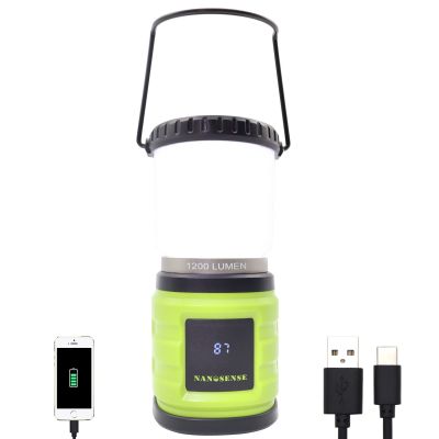 LED Camping Lantern Rechargeable,1200LM,4 Light Modes,Stepless dimming,6000mAh Power Bank with Displ