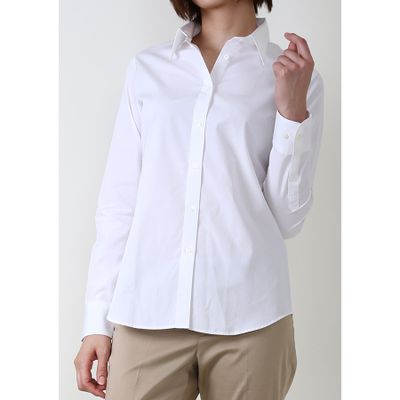 Premium Stretch & Easy Care Poplin Long Sleeve Shirt White