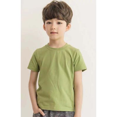 Children's wear boy T shirt short sleeve 2021 summer new CUHK boy western pure color bottom shirt