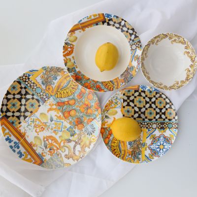wholesale porcelain dinner plate original design dinnerware sets factory ceramic plates with decale