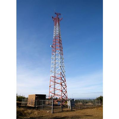 40M Triangular Lattice Telecommunication Tower,Design Wind Speed 150kmph, Antenna loading area 8SQM