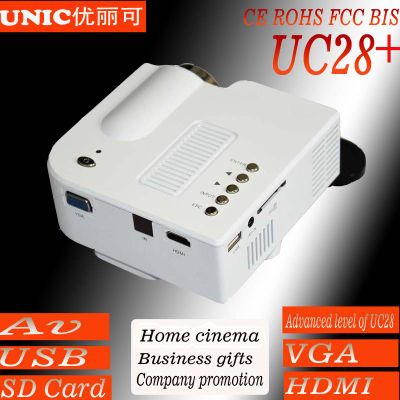 Cheapest pico projector,entertainment projector UC28+ with AV USB SD VGA HDMI