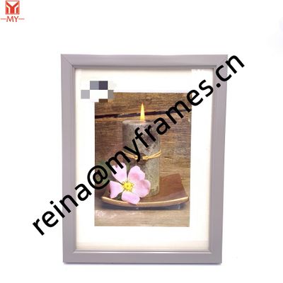 Hot Sale PS Plastic Simple Gray Narrow Edge Photo Frame Candle and Flower Picture Frame