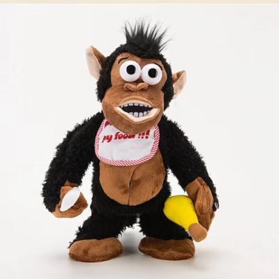 Monkey stuffed animals electric interative banana chimpanzee plush toys walking crying grilla plush