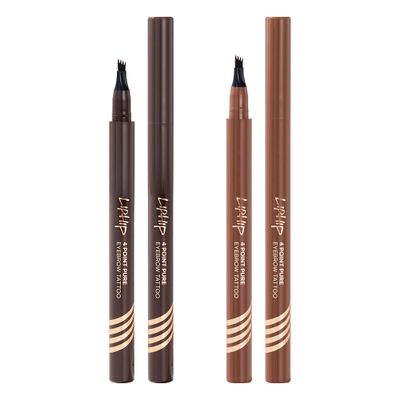 LipHip Korea Smudge-Proof Sharpenable Longwear Makeup 4-Point Eyebrow Tatto_Dark Brown, Light B