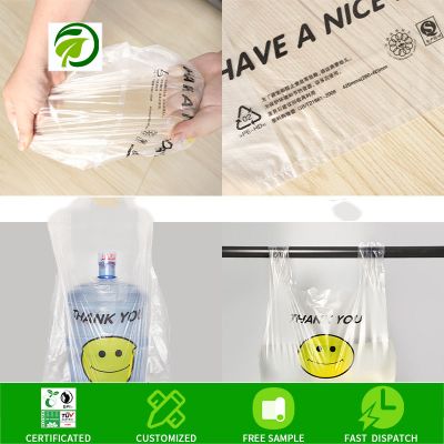 Disposable Supermarket Shopping Bag Transparent Bag Smiling Face Plastic Bag