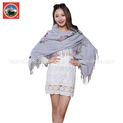 Ladies' embroidered cashmere shawl