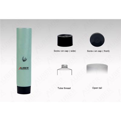 D25mm Light Green CC Cream Tube Packaging Supplier with Black Screw On Cap
