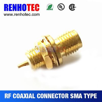 RF Coaxial Connector Bulkhead solder straight Female RG178 SMA Connector