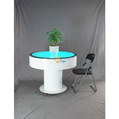Dia100 H75 cm round movable battery-driven LED bubble coffee table with wheels