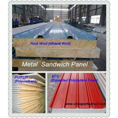 Metal Polystyrene/Polyurethane/Rock Wool Sandwich Panel