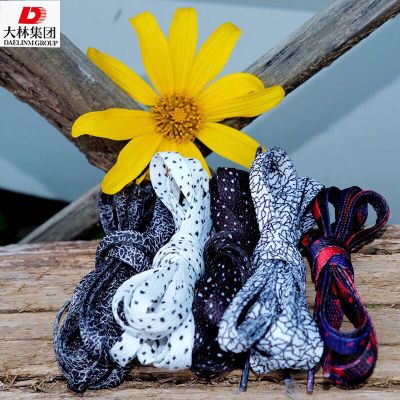 Differentiated printing and dyeing black and white Oreo point black and white burst color shoelaces