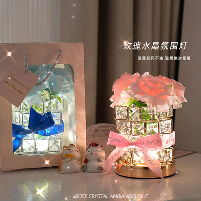 Rose crystal night Lamp Decoration Table Lamp Atmosphere Lamp Valentine's Day Birthday Gift Lights