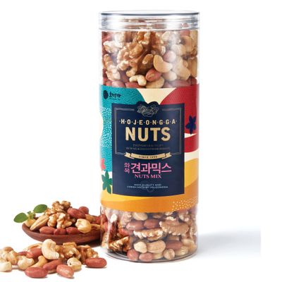 Hojeongga Hwamok Mixed Nuts 480g_ walnut 160g+Roasted Chashew Nuts 160g+Roasted Peanuts 160g