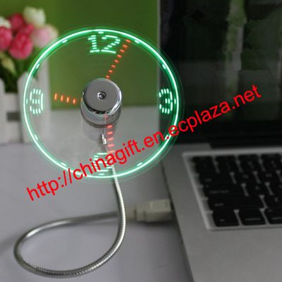 USB LED Clock Fan with Real Time Display Function