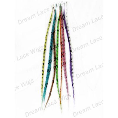 Synthetic Grizzly Rooster Feather Hair Extension