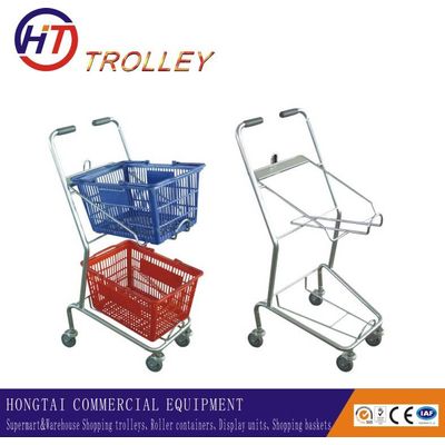 quality supermarket/retail/grocery plastic basket trolleys direct sale