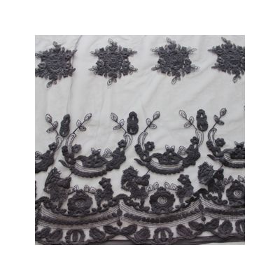 Wave Edge Cotton Brocade Bottom Embroidered Lace Fabric